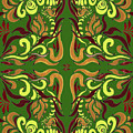 Whimsical Organic Pattern in Yellow and Green I Painting by Irina Sztukowski Whimsical Organic Pattern in Yellow and Green I Painting by Irina Sztukowski