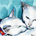 White Cat Affection Painting by Dora Hathazi Mendes White Cat Affection Painting by Dora Hathazi Mendes