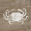 White Crab On Wood- Art by Linda Woods Mixed Media by Linda Woods White Crab On Wood- Art by Linda Woods Mixed Media by Linda Woods