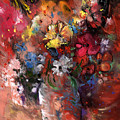 Wild Flowers Bouquet in A Terracota Vase Painting by Miki De Goodaboom Wild Flowers Bouquet in A Terracota Vase Painting by Miki De Goodaboom