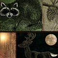 Wild Racoon and Deer Patchwork by Mindy Sommers Wild Racoon and Deer Patchwork by Mindy Sommers