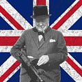 Winston Churchill and His Flag Painting by War Is Hell Store Winston Churchill and His Flag Painting by War Is Hell Store