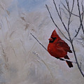 Winter Cardinal Painting by Stephen Krieger Winter Cardinal Painting by Stephen Krieger