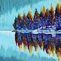 Winter - Mountain Lake Painting by Kevin Hughes Winter - Mountain Lake Painting by Kevin Hughes