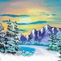 Winter Mountains Painting by David Bigelow Winter Mountains Painting by David Bigelow
