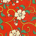 Woodblock Print of Apple Blossoms by Japanese School Woodblock Print of Apple Blossoms by Japanese School