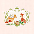 Woodland Fairytale - Animals Deer Owl Fox Bunny n Mushrooms Painting by Audrey Jeanne Roberts Woodland Fairytale - Animals Deer Owl Fox Bunny n Mushrooms Painting by Audrey Jeanne Roberts