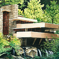 Fallingwater-a Woodland Retreat by Frank Lloyd Wright Painting by Barbara Jewell Fallingwater-a Woodland Retreat by Frank Lloyd Wright Painting by Barbara Jewell