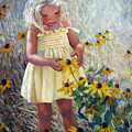 Yellow Dress and Coneflowers Painting by Marie Witte Yellow Dress and Coneflowers Painting by Marie Witte