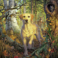 Yellow Lab in Fall Digital Art by Mark Fredrickson Yellow Lab in Fall Digital Art by Mark Fredrickson