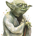 Yoda Watercolor Painting by Olga Shvartsur Yoda Watercolor Painting by Olga Shvartsur