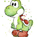 Yoshi Watercolor Painting by Olga Shvartsur Yoshi Watercolor Painting by Olga Shvartsur
