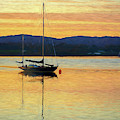 Boat On A Lake at Sunset Digital Art by Rick Deacon Boat On A Lake at Sunset Digital Art by Rick Deacon