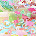 Flamingo Collage Mixed Media by Claudia Schoen Flamingo Collage Mixed Media by Claudia Schoen