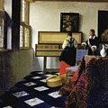 Lady At The Virginal With A Gentleman, the Music Lesson Painting by Johannes Vermeer Lady At The Virginal With A Gentleman, the Music Lesson Painting by Johannes Vermeer