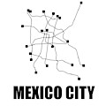 Mexico City White Subway Map by Naxart Studio Mexico City White Subway Map by Naxart Studio