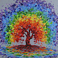 Rainbow Tree Painting by Karen Ilari Rainbow Tree Painting by Karen Ilari