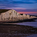Seven Sisters Cliffs In England Seen At Night. by George Afostovremea Seven Sisters Cliffs In England Seen At Night. by George Afostovremea