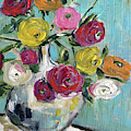 Smiling Ranunculas Painting by Roxy Rich Smiling Ranunculas Painting by Roxy Rich