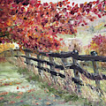 The Rickety Fence Painting by Roxy Rich The Rickety Fence Painting by Roxy Rich