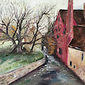 The Water Wheel Painting by Roxy Rich The Water Wheel Painting by Roxy Rich