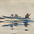 Three Men in a Boat Drawing by Winslow Homer Three Men in a Boat Drawing by Winslow Homer