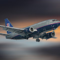United Airlines Boeing 737-522 Mixed Media by Smart Aviation United Airlines Boeing 737-522 Mixed Media by Smart Aviation