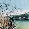 Winter Lake Painting by Luisa Millicent Winter Lake Painting by Luisa Millicent
