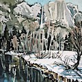 Yosemite Falls River Painting by Luisa Millicent Yosemite Falls River Painting by Luisa Millicent