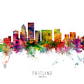 Portland Oregon Skyline Digital Art by Michael Tompsett Portland Oregon Skyline Digital Art by Michael Tompsett