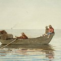 Three Boys In A Dory With Lobster Pots Painting by Winslow Homer Three Boys In A Dory With Lobster Pots Painting by Winslow Homer