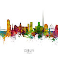 Dublin Ireland Skyline Digital Art by Michael Tompsett Dublin Ireland Skyline Digital Art by Michael Tompsett