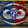 173rd Airborne Brigade Combat Team - 173rd A B C T Insignia with Parachutist Badge over Flag Digital Art by Serge Averbukh 173rd Airborne Brigade Combat Team - 173rd A B C T Insignia with Parachutist Badge over Flag Digital Art by Serge Averbukh
