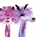 2 Alpacas Painting by Dawn Derman 2 Alpacas Painting by Dawn Derman