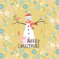 Flower Power Christmas Snowman 2 by Amanda Lakey Flower Power Christmas Snowman 2 by Amanda Lakey