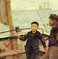 The Steering Lesson Painting by Henry Scott Tuke The Steering Lesson Painting by Henry Scott Tuke