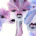 3 Alpacas Painting by Dawn Derman 3 Alpacas Painting by Dawn Derman