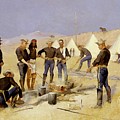 Roasting The Christmas Beef In A Cavalry Camp Painting by Frederic Remington Roasting The Christmas Beef In A Cavalry Camp Painting by Frederic Remington