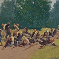 The Scream Of Shrapnel At San Juan Hill Painting by Frederic Remington The Scream Of Shrapnel At San Juan Hill Painting by Frederic Remington