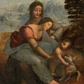 The Virgin And Child With St. Anne Painting by Leonardo Da Vinci The Virgin And Child With St. Anne Painting by Leonardo Da Vinci