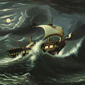 Storm Tossed Frigate by Thomas Chambers Storm Tossed Frigate by Thomas Chambers