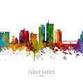 Cedar Rapids Iowa Skyline Digital Art by Michael Tompsett Cedar Rapids Iowa Skyline Digital Art by Michael Tompsett