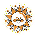 Sun with Face Drawing by CSA Images Sun with Face Drawing by CSA Images