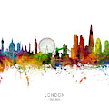 London England Skyline Digital Art by Michael Tompsett London England Skyline Digital Art by Michael Tompsett