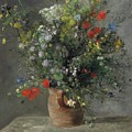 Flowers In A Vase Painting by Pierre-auguste Renoir Flowers In A Vase Painting by Pierre-auguste Renoir