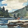 Hudson River, Logging Painting by Winslow Homer Hudson River, Logging Painting by Winslow Homer
