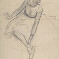 Dancer Adjusting Her Slipper Drawing by Edgar Degas Dancer Adjusting Her Slipper Drawing by Edgar Degas
