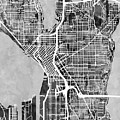 Seattle Washington Street Map Digital Art by Michael Tompsett Seattle Washington Street Map Digital Art by Michael Tompsett