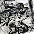 A Railway Driven Through Washington State In 1873 Painting by Cl Doughty A Railway Driven Through Washington State In 1873 Painting by Cl Doughty