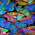 A Wall Of Fish Painting by Joan Stratton A Wall Of Fish Painting by Joan Stratton